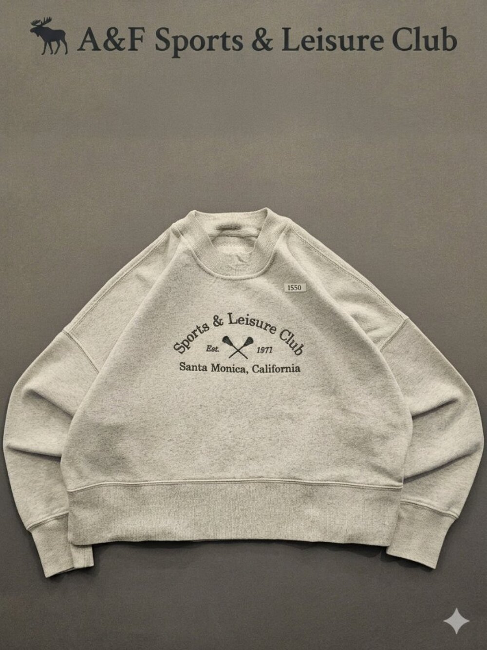 Abercrombie & Fitch Gray 'Sports & Leisure Club' Crewneck Sweatshirt